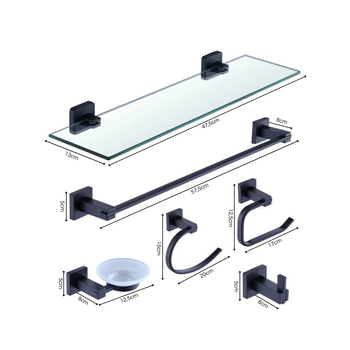 Organização com estilo: nichos e prateleiras em preto fosco - inspiração 1
