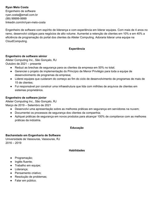 Use Palavras-Chave da Vaga: Facilite a vida do recrutador e dos sistemas de triagem. - inspiração 2