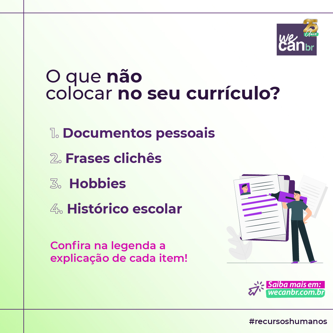 Experiências de trabalho desatualizadas ou curtas demais - inspiração 1
