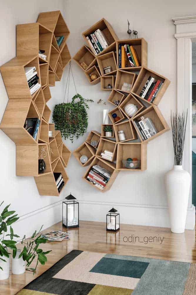 Funcionalidade Além dos Livros: Decoração e Organização - inspiração 1