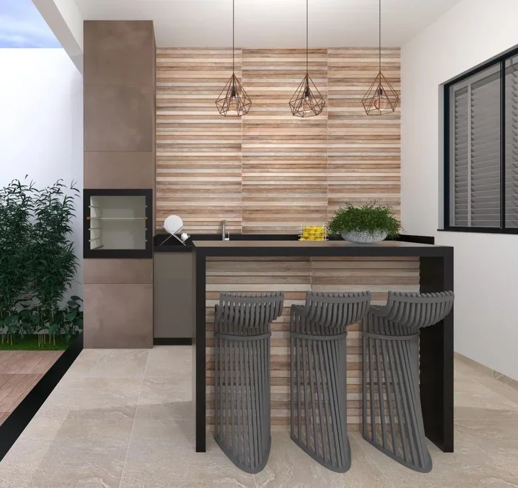 Revestimentos 3D: Profundidade e Movimento para Sua Churrasqueira - inspiração 1