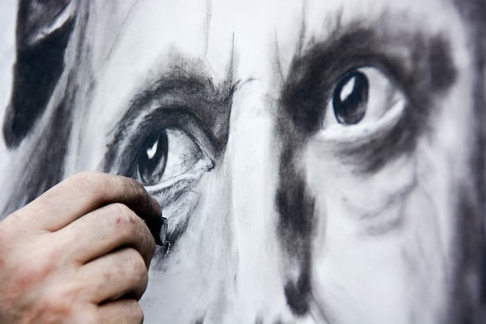 técnicas de sombreamento em autorretrato