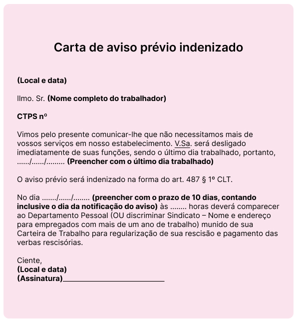 Aviso Prévio Indenizado: Entenda o Pagamento e Prazos
