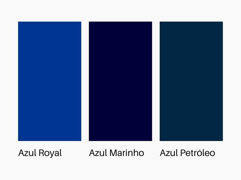 azul royal vs azul marinho qual escolher