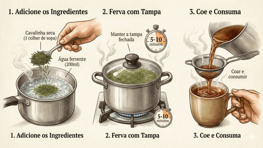 5 ideias de títulos:
1. Chá de Cavalinha: O Guia Completo de Benefícios e Preparo
2. Cavalinha para Emagrecer: Mitos e Verdades
3. Cuidados Essenciais ao Consumir Chá de Cavalinha
4. Chá de Cavalinha e Saúde Urinária: Uma Combinação Poderosa?
5. Fortaleça Unhas e Cabelos com o Poder da Cavalinha