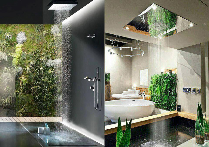 Dicas para ter um chuveiro de teto em banheiro com pé-direito baixo