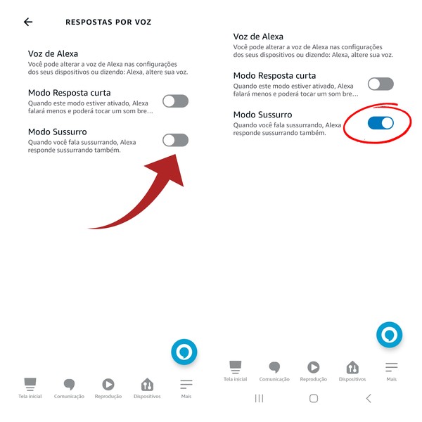 Como configurar a Alexa para responder sussurrando