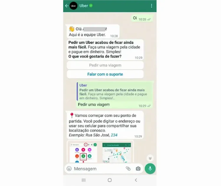 como falar c o m uber