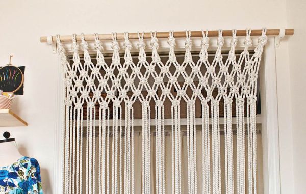 como fazer uma cortina de macramê