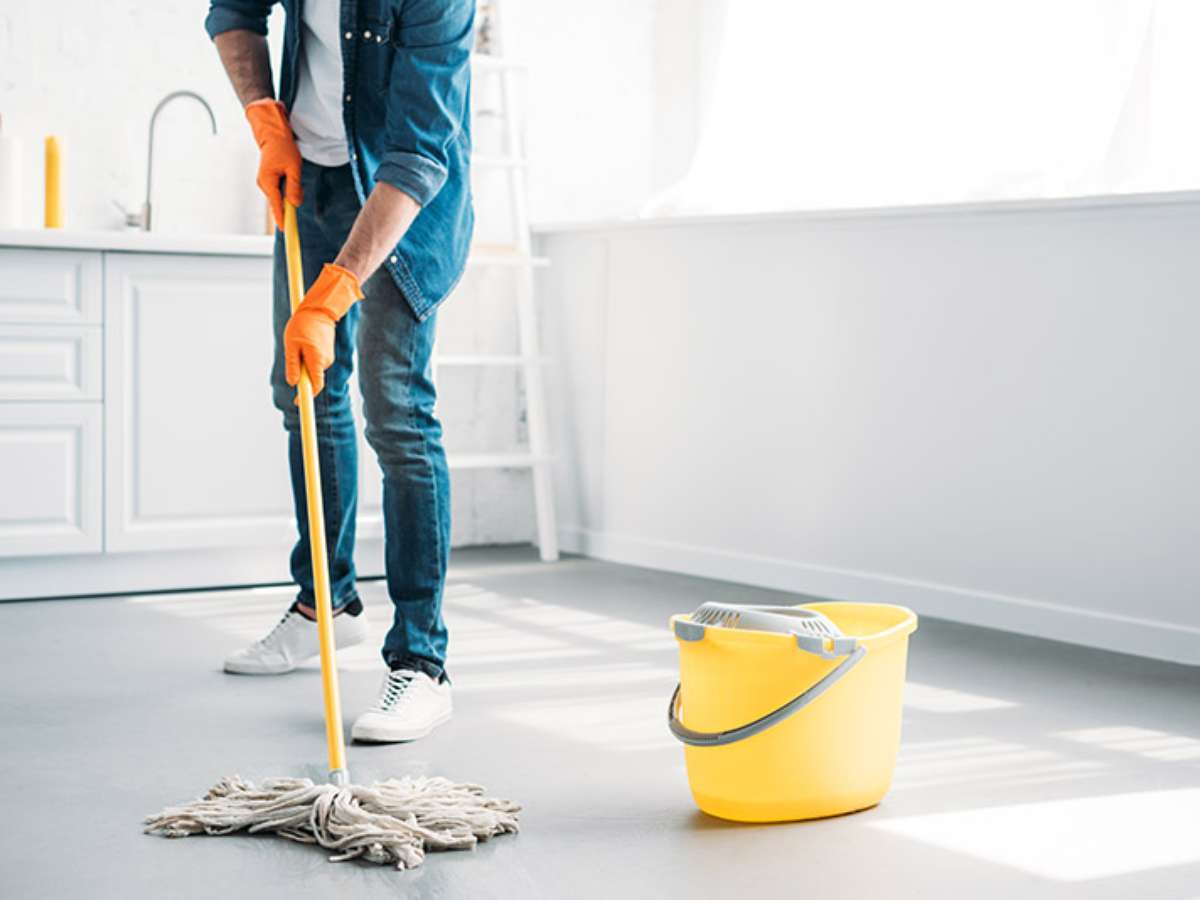 como limpar o piso de cimento queimado