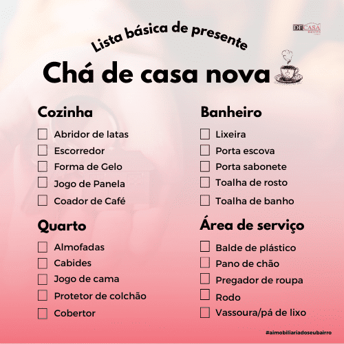como organizar o chá de casa nova