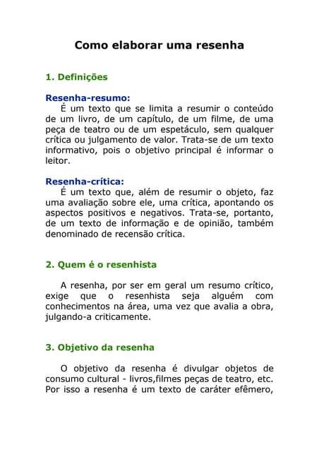 exemplos de resenha crítica de livro