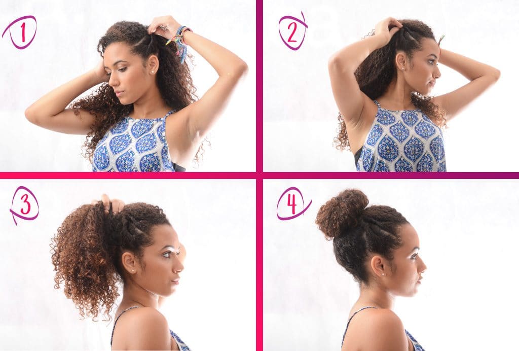 inspiração coque cabelo cacheado para festas