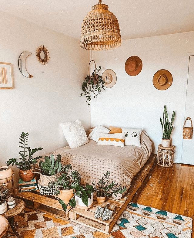 decoração boho chic quarto