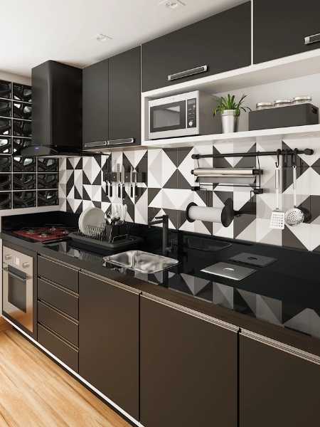 Como Adicionar Cores Vibrantes em uma Cozinha P&B