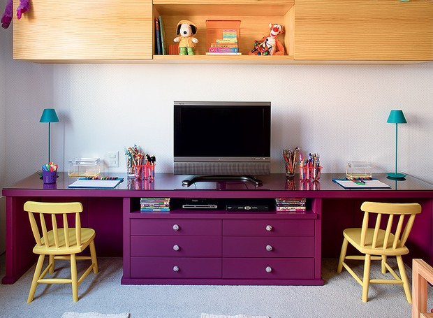 ideias de decoração escritório mesa madeira