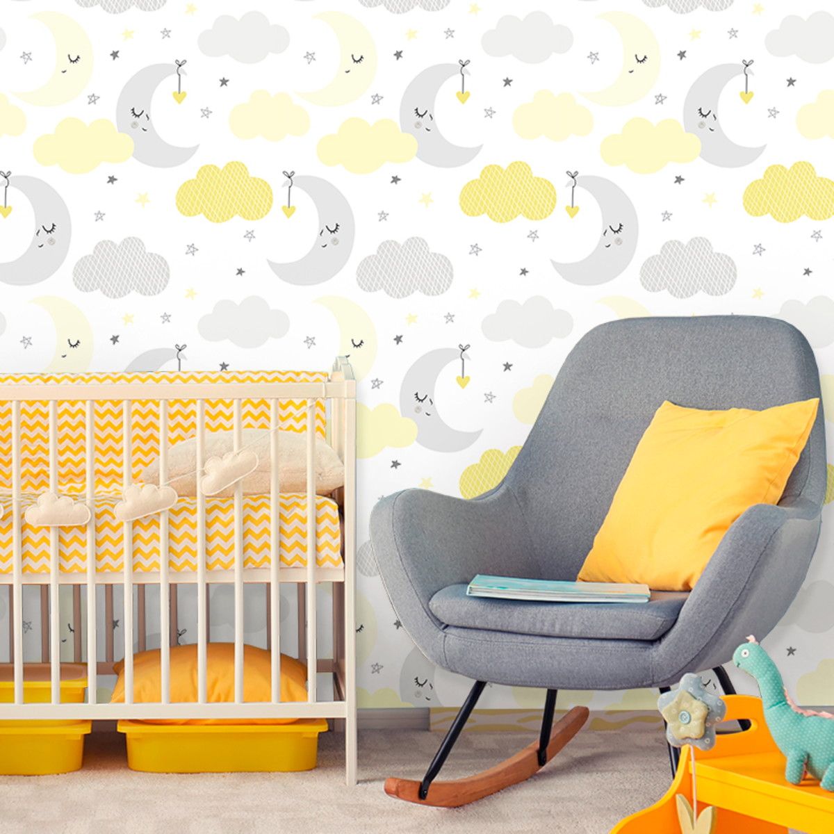 10 Temas Encantadores para Quarto de Bebê Cinza e Amarelo