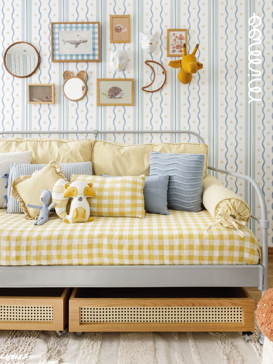 decoração de quarto de bebê cinza e amarelo