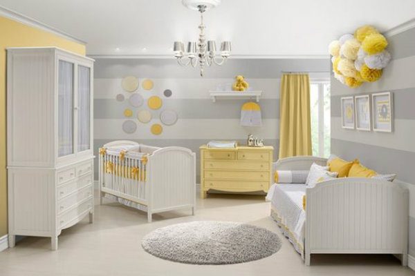 Paredes do Quarto de Bebê: Combinações de Cinza e Amarelo que Inspiram