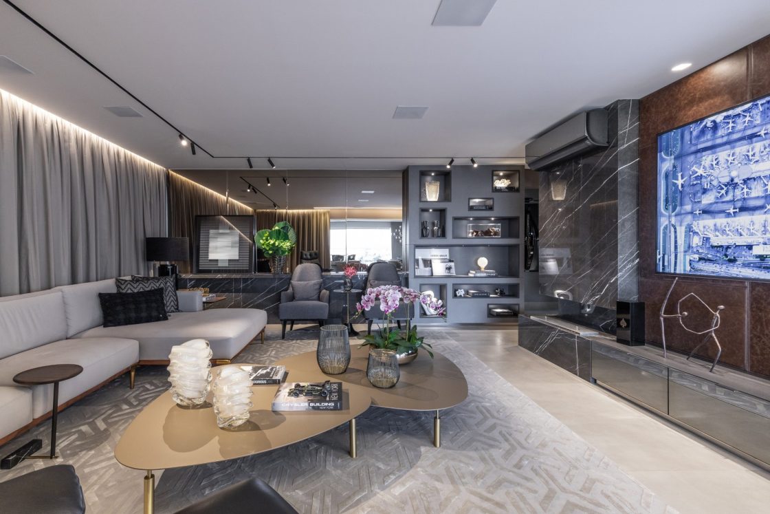 decoracao de sala com 2 ambientes