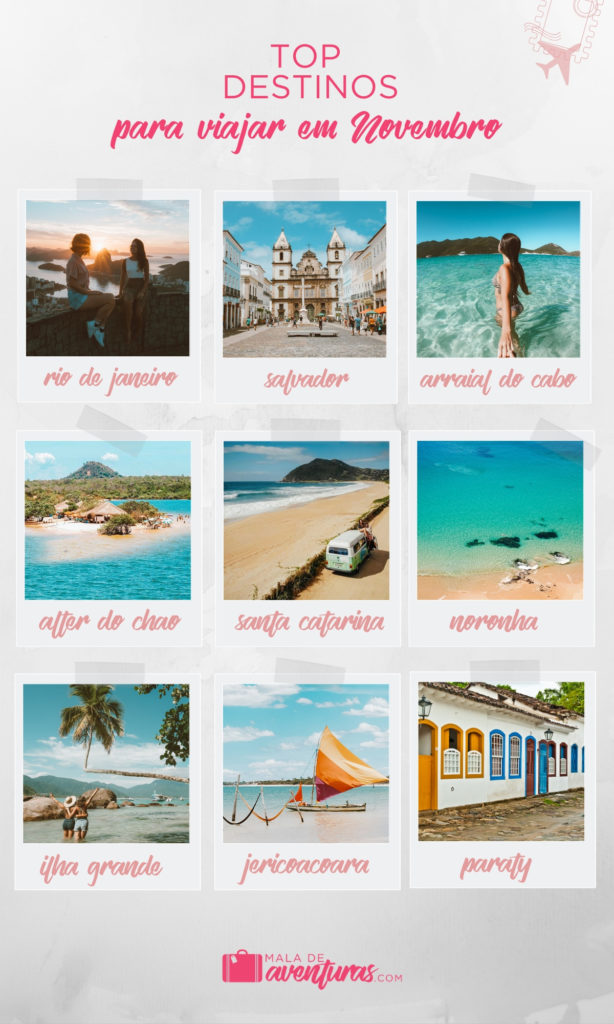 destinos para o feriado de novembro Brasil