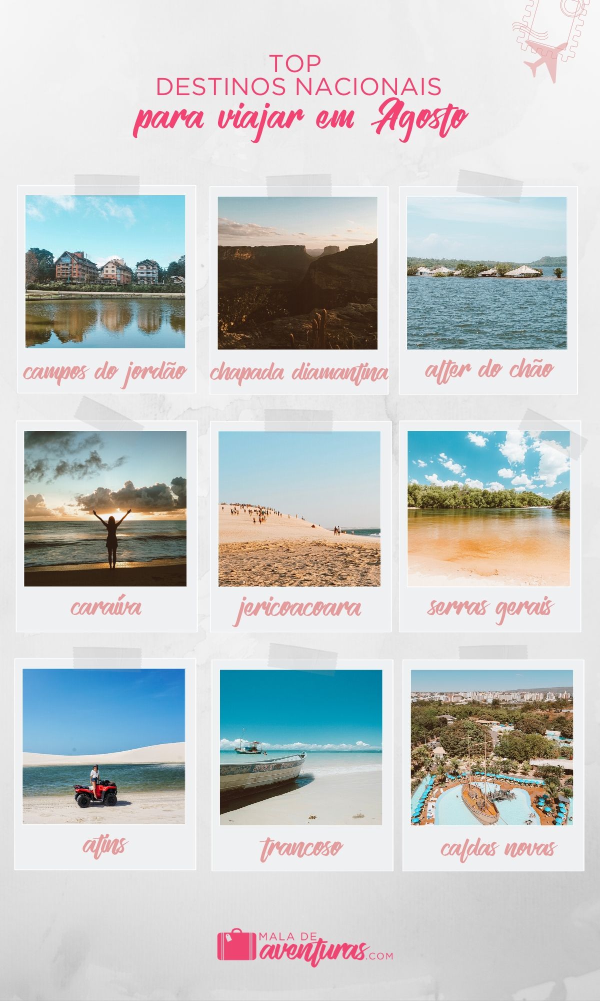 destinos para viajar em agosto no Brasil