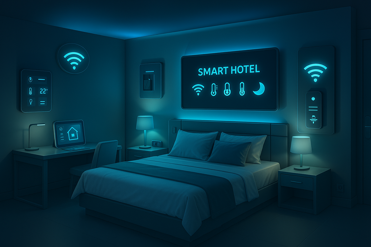 dispositivos inteligentes para quarto de hóspedes