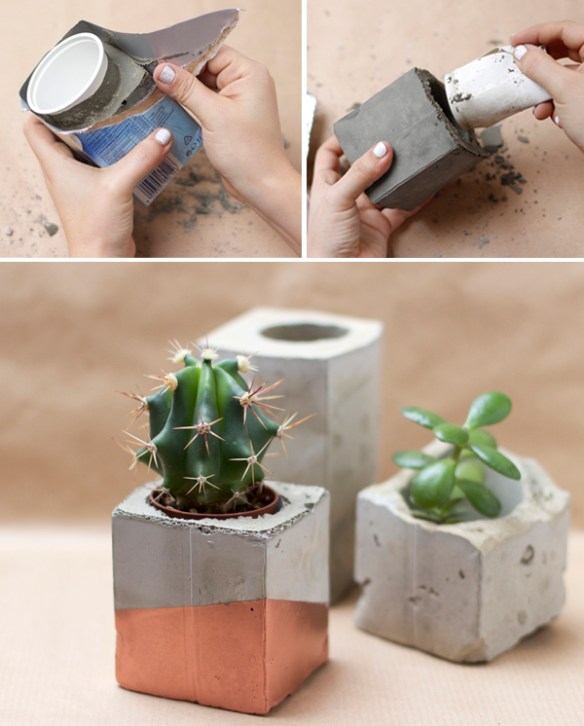 ideias de formas para vasos de cimento artesanais