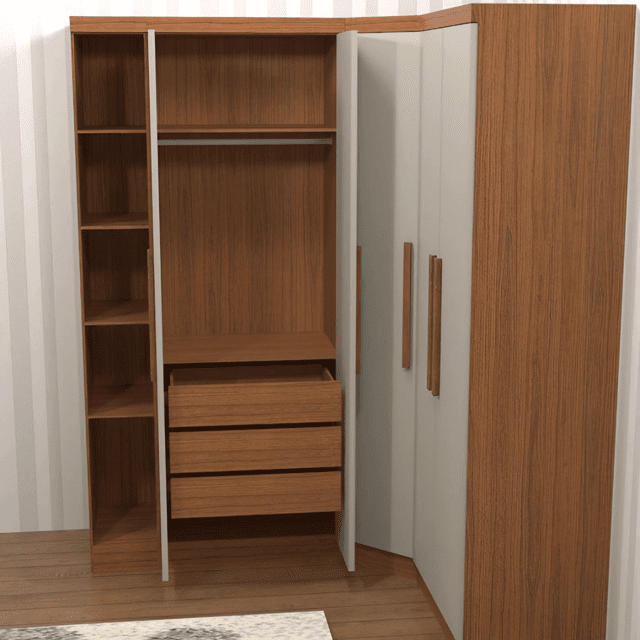 guarda-roupa de canto casal planejado