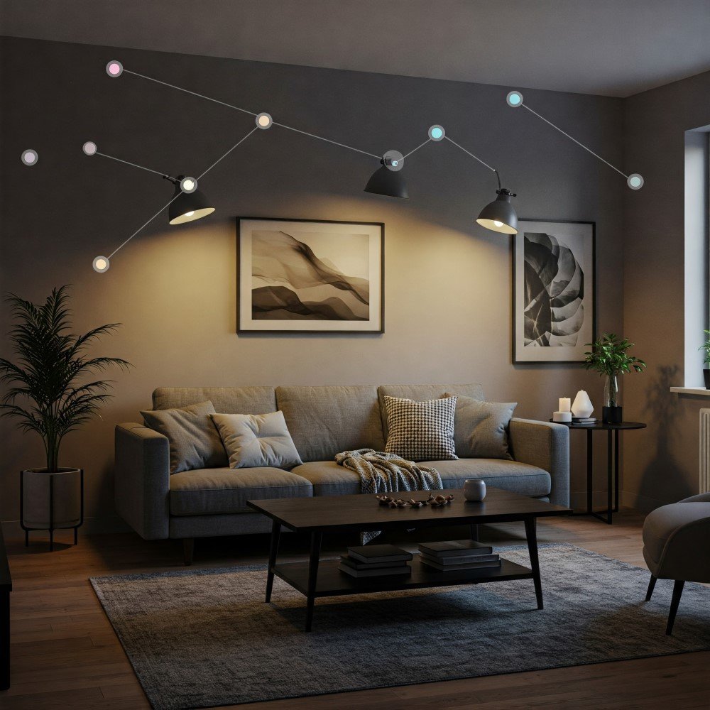 iluminação inteligente para sala de estar