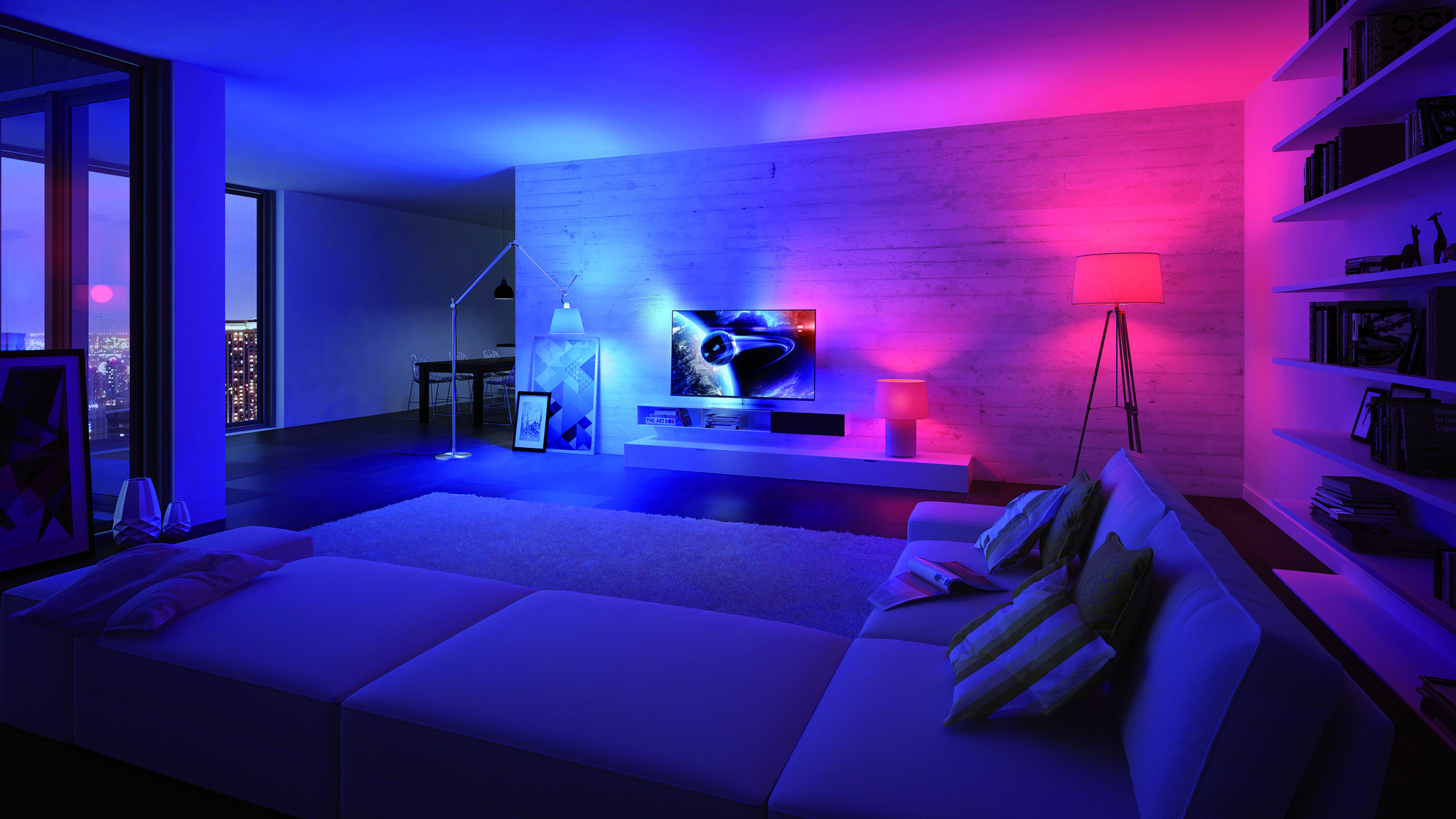 iluminação inteligente para sala de estar