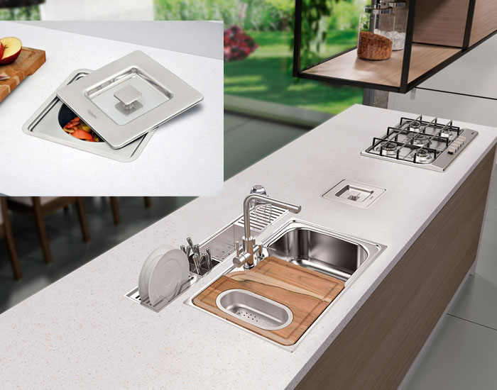 Manutenção e limpeza da lixeira de embutir