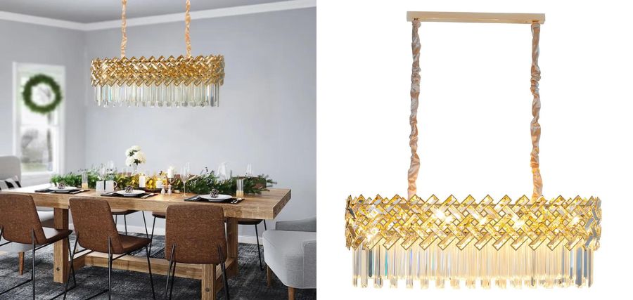 lustre para mesa de jantar quadrada