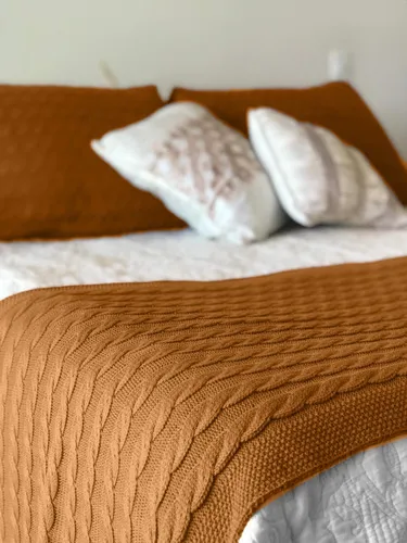 manta de tricot para cama