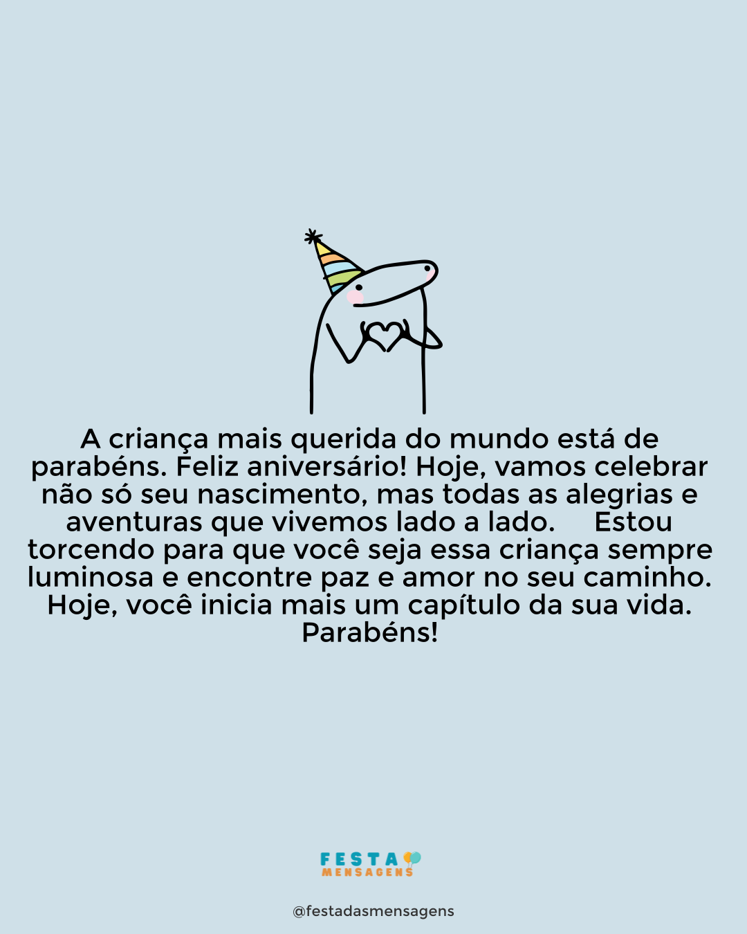mensagem de aniversário para crianças
