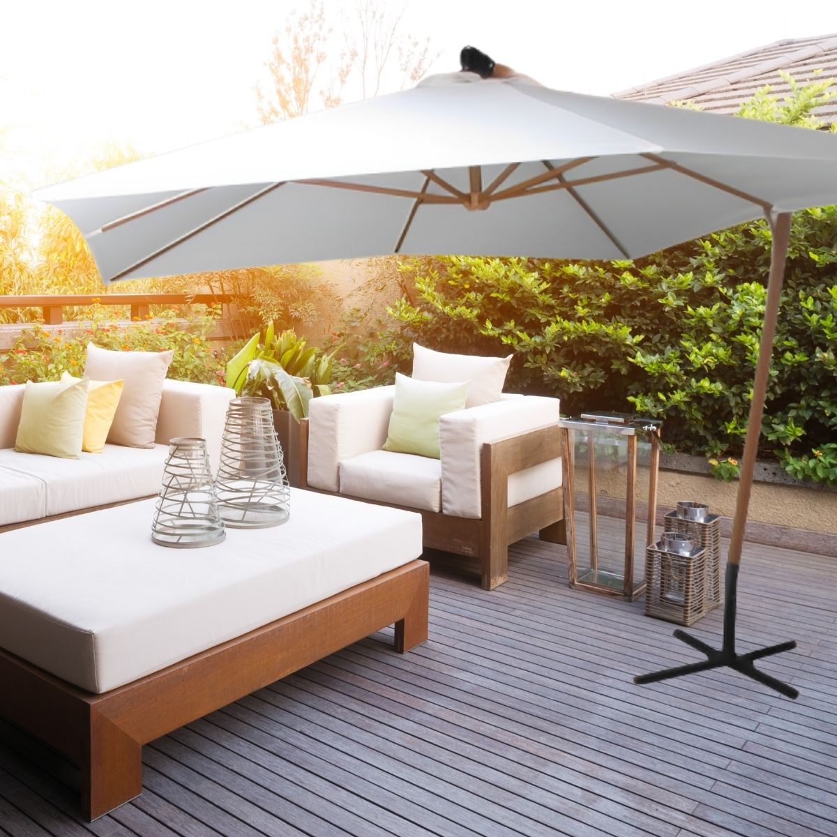 Ombrelones com base: Fixa ou recarregável