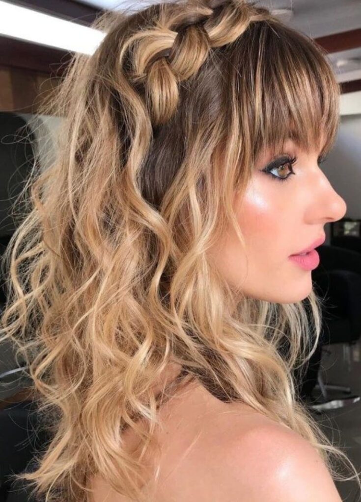 penteado em cabelo médio
