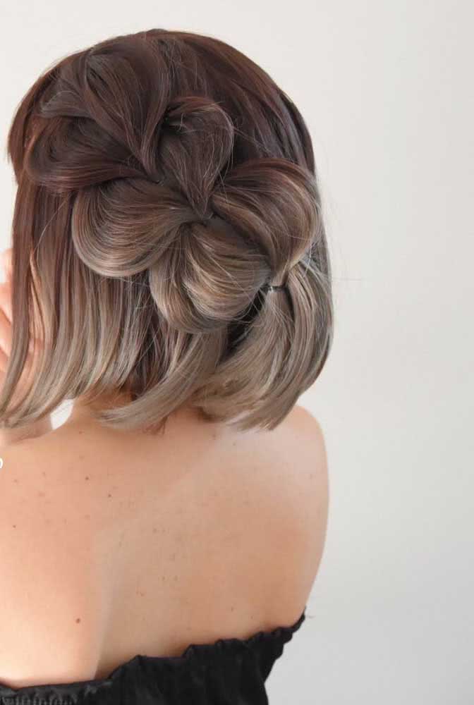 penteados para cabelo curto vs cabelo médio