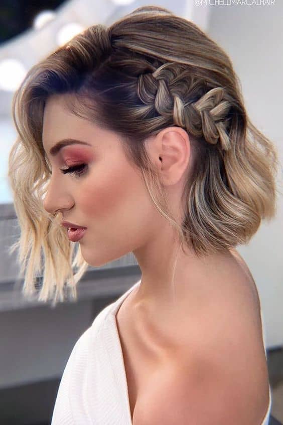 ideias de penteados para cabelo curto para festas