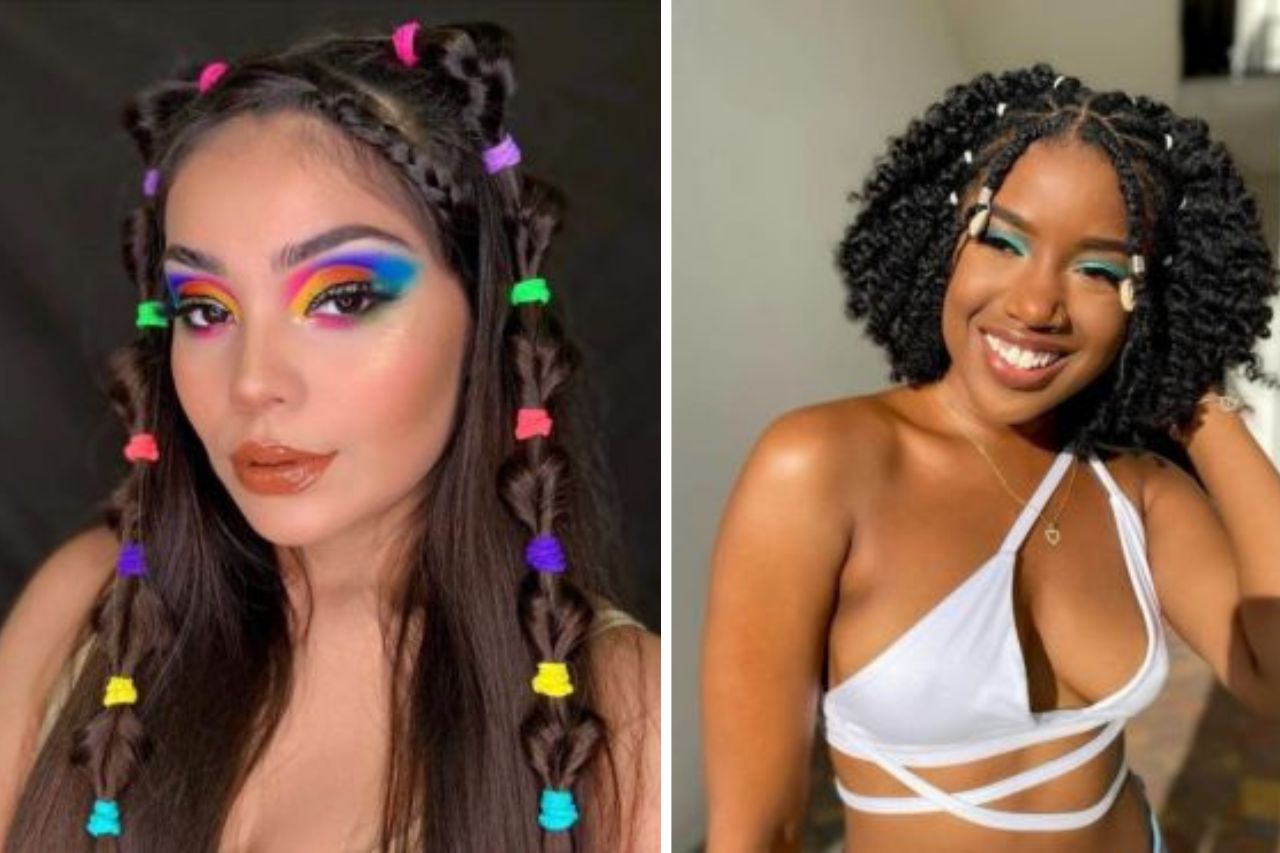 Tranças Coloridas para o Carnaval: Fitas