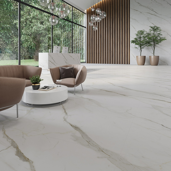 Piso porcelanato acetinado branco