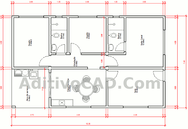 planta baixa no autocad