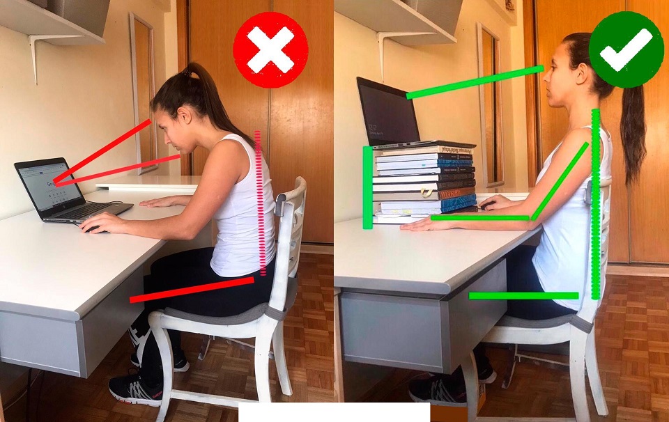 postura correta para estudar