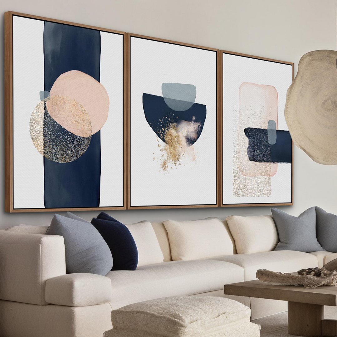 As Cores de 2026: Integrando Azul Puro e Tons Terrosos em Quadros Abstratos