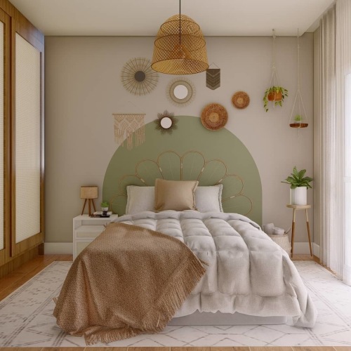 Paleta de Cores Boho Chic: Combinando Neutros e Terrosos para um Quarto Sereno