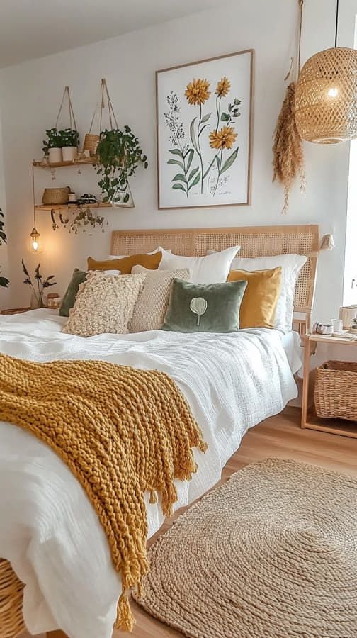 Iluminação Perfeita: Criando um Ambiente Aconchegante no Quarto Boho Chic
