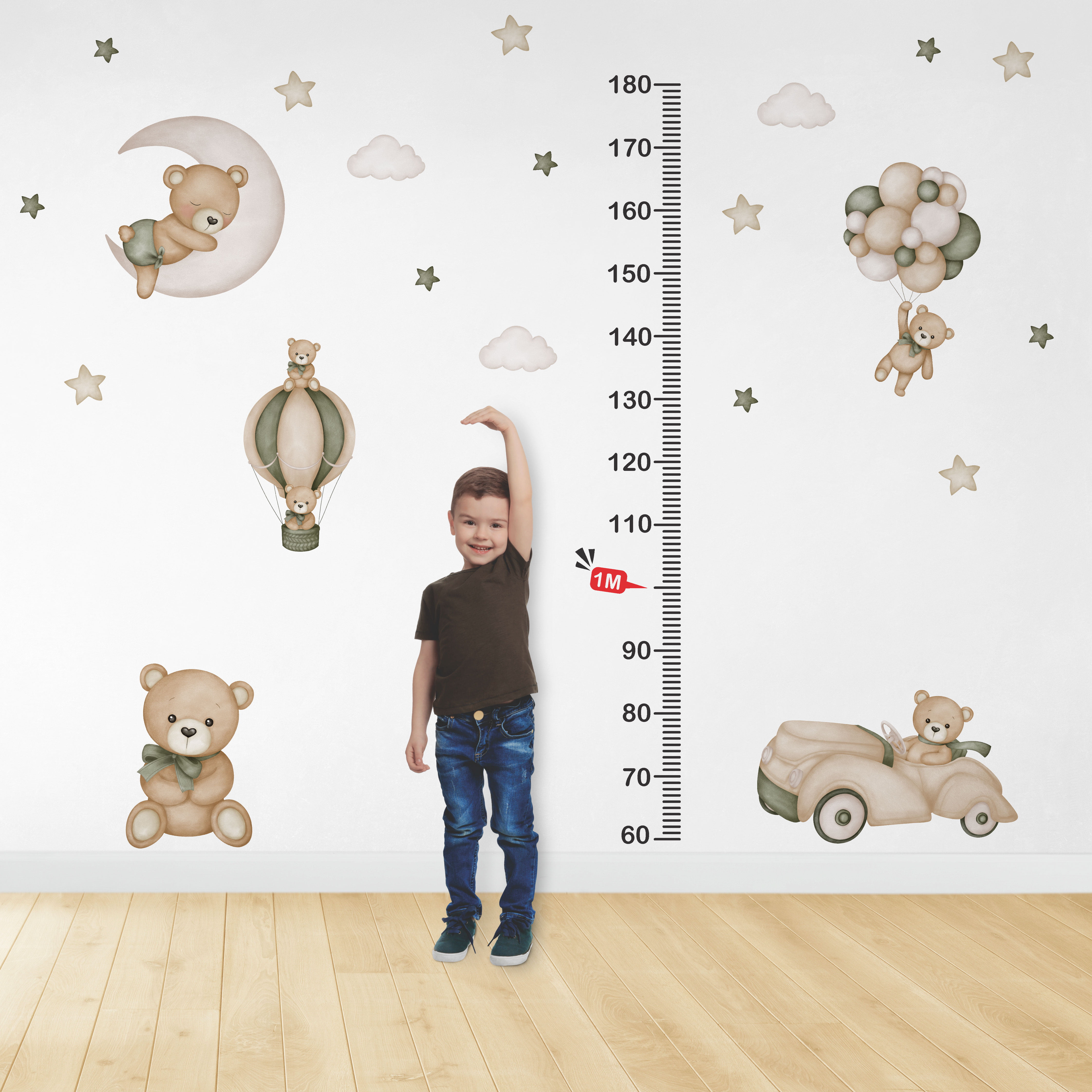 régua de crescimento infantil parede