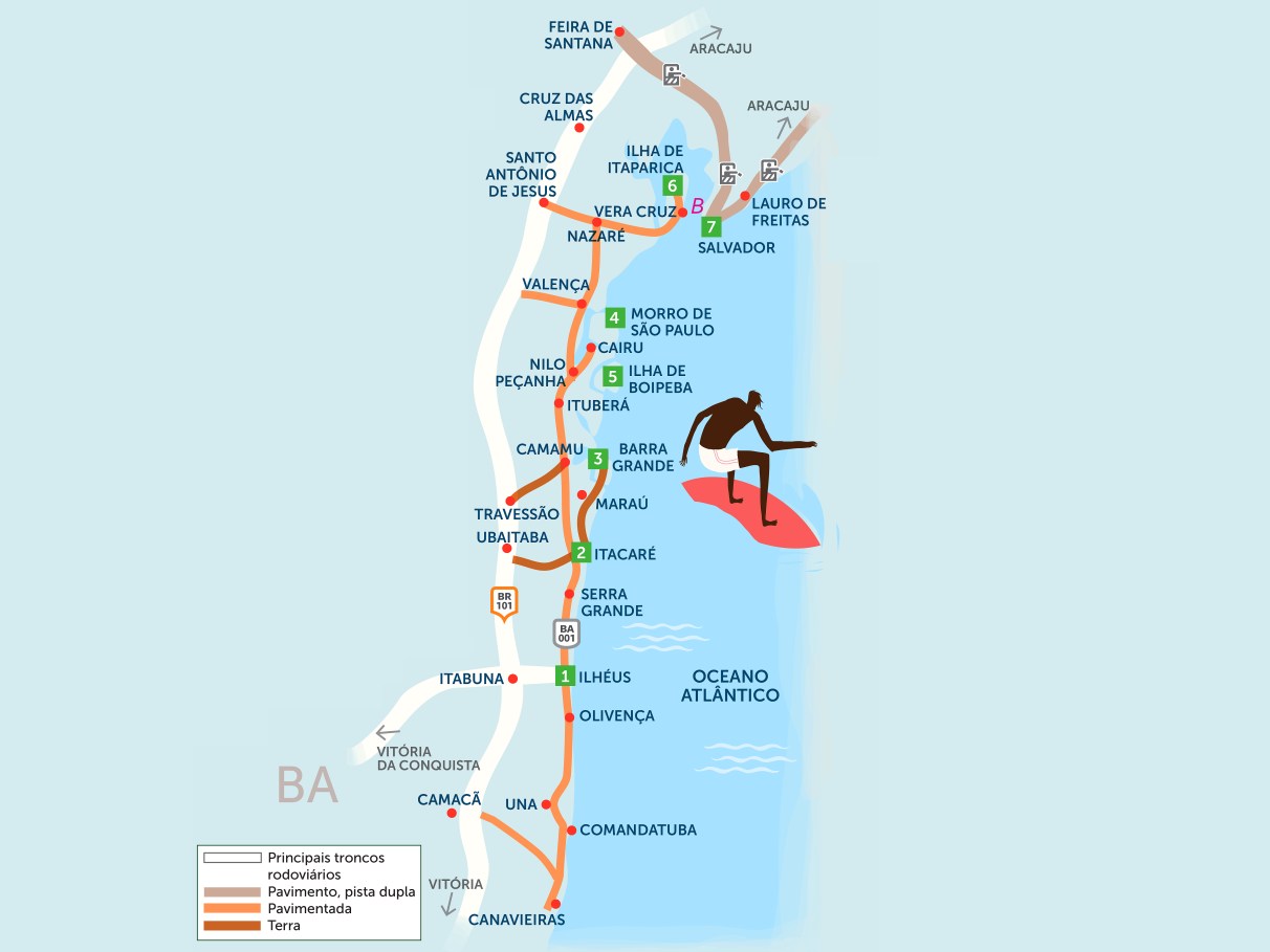 roteiro de viagem pela Costa do Cacau