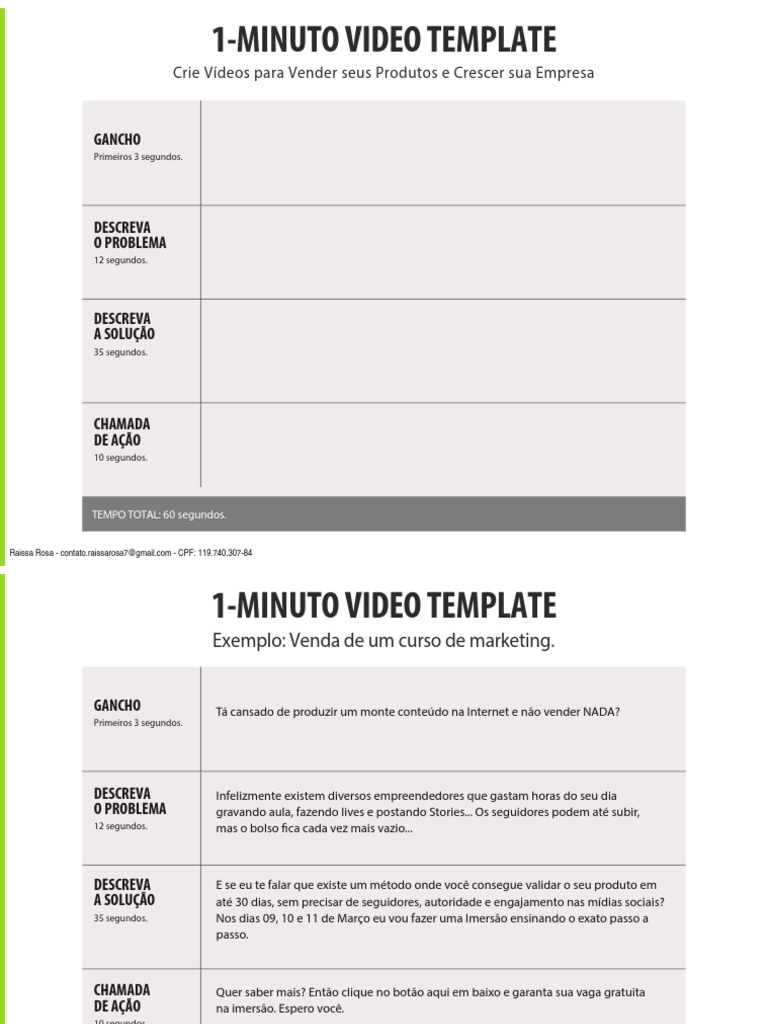 roteiro para vídeos de vendas