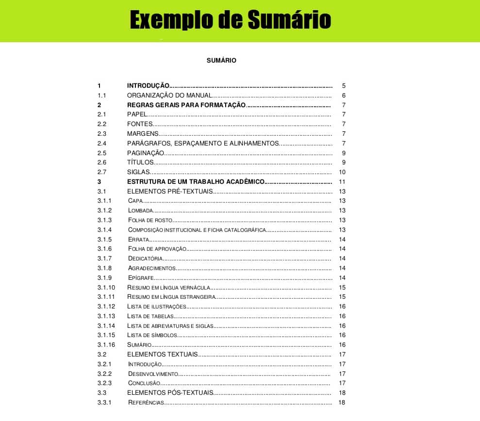 erros comuns ao criar sumario word